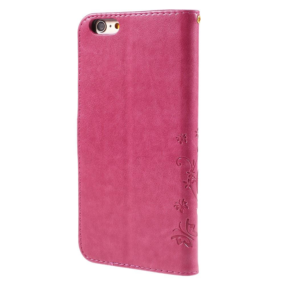 Apple iPhone 6 Plus/6S Plus Mobilfodral med fjärilar, Rosa
