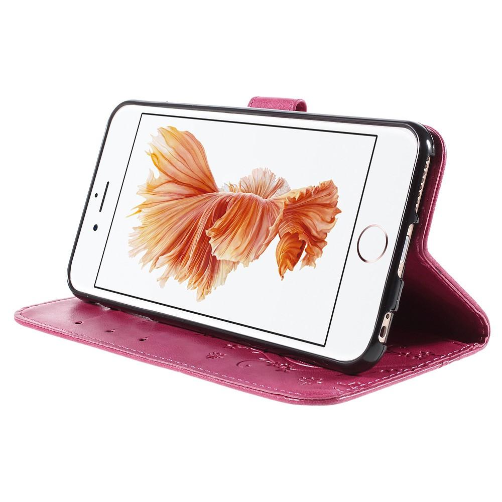 Apple iPhone 6 Plus/6S Plus Mobilfodral med fjärilar, Rosa