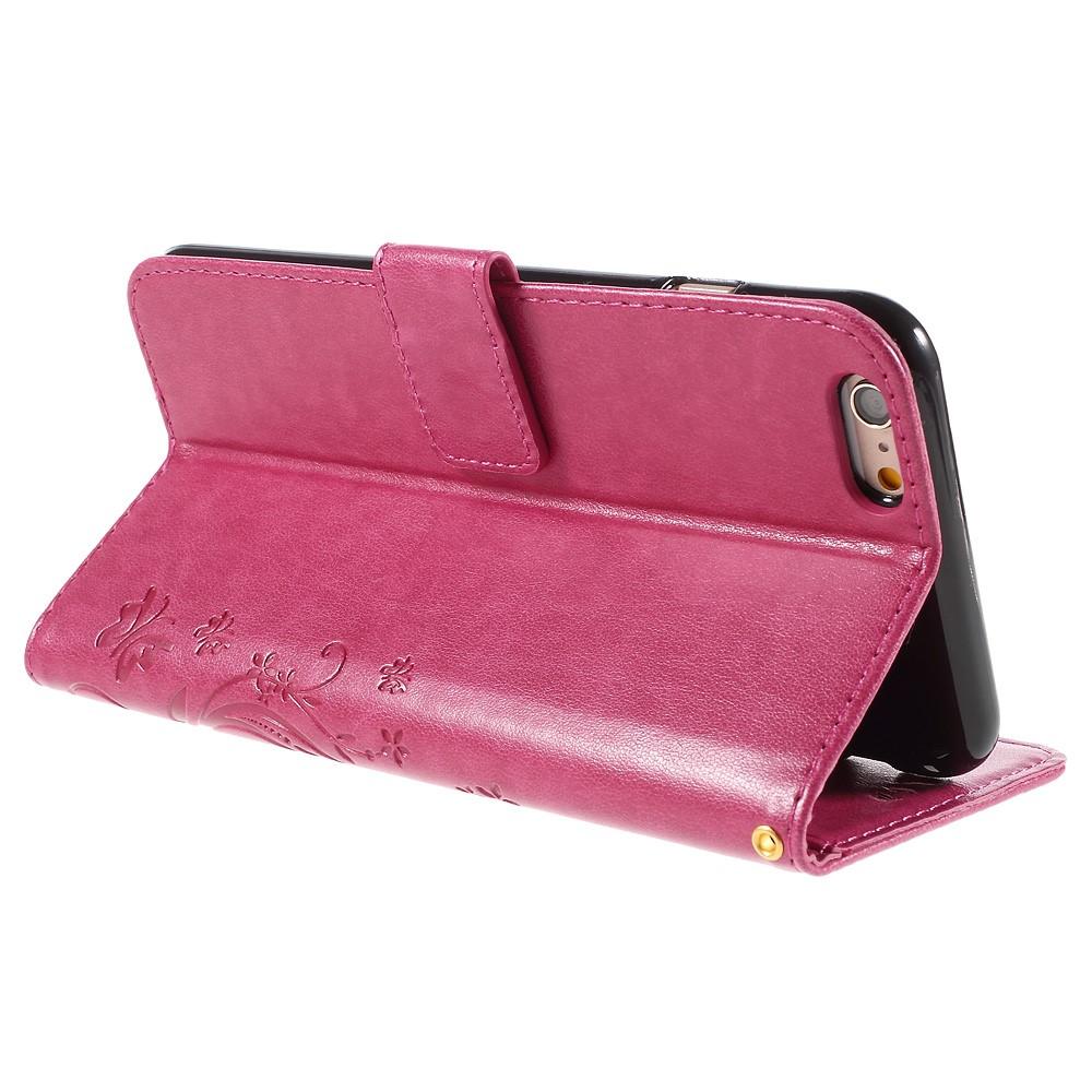 Apple iPhone 6 Plus/6S Plus Mobilfodral med fjärilar, Rosa