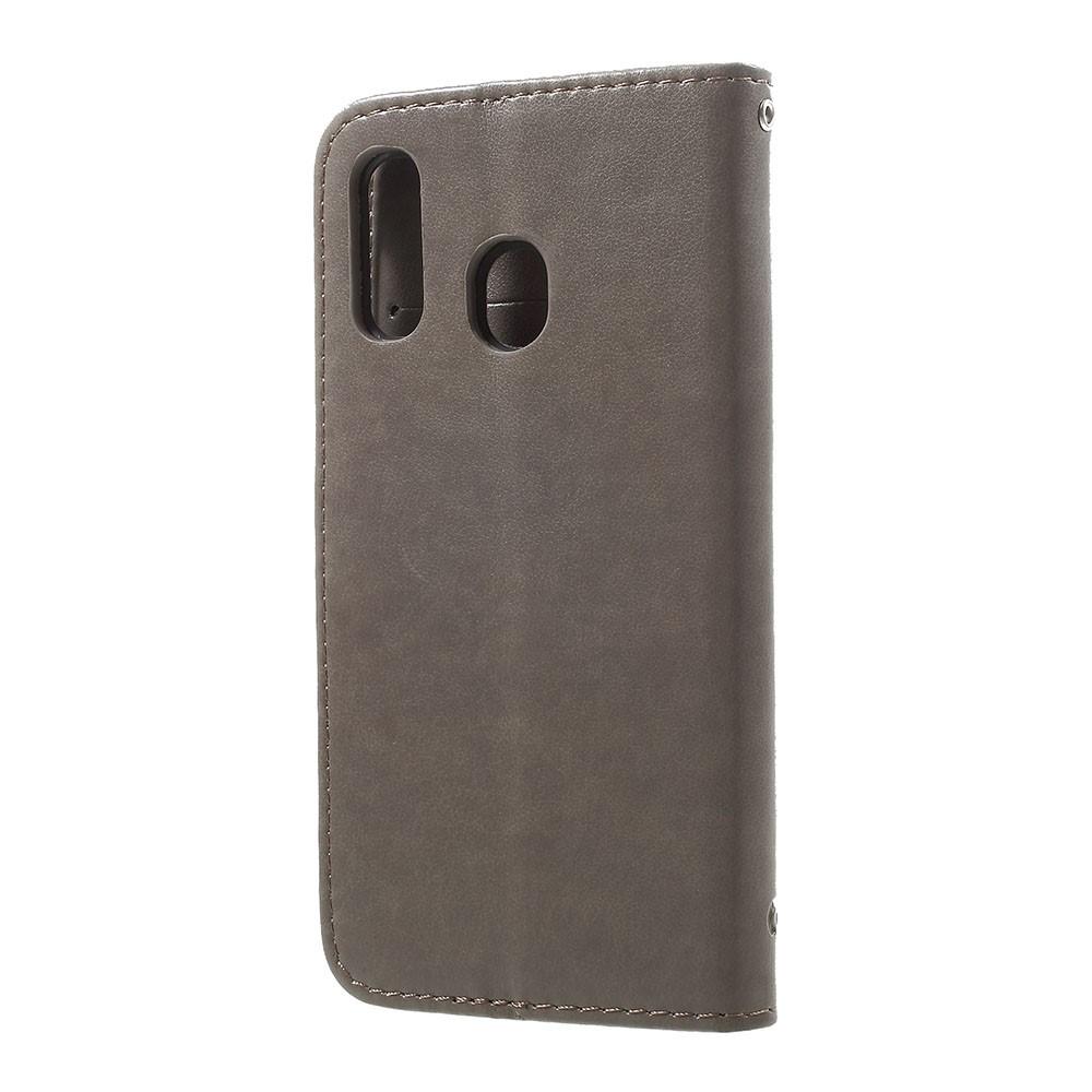 Samsung Galaxy A20e Mobilfodral med fjärilar, Grå