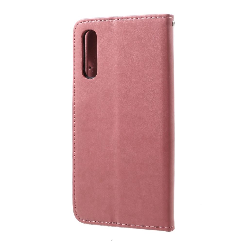 Samsung Galaxy A50 Mobilfodral med fjärilar, Rosa