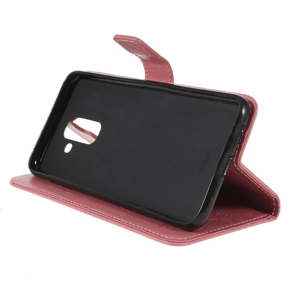 Samsung Galaxy A6 2018 Mobilfodral med fjärilar, Rosa