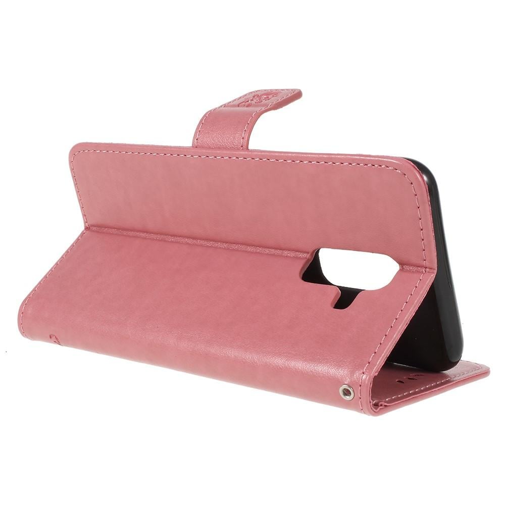Samsung Galaxy A6 2018 Mobilfodral med fjärilar, Rosa