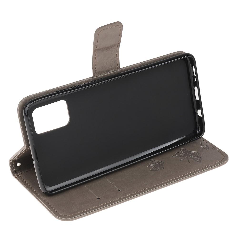 Samsung Galaxy A71 Mobilfodral med fjärilar, Grå