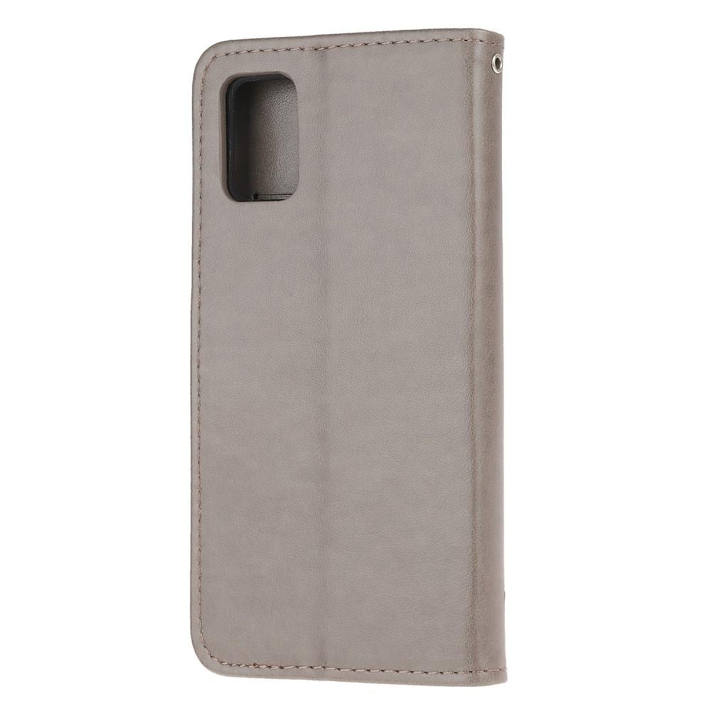 Samsung Galaxy A71 Mobilfodral med fjärilar, Grå