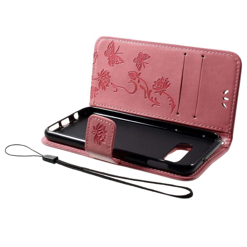 Samsung Galaxy S10e Mobilfodral med fjärilar, Rosa