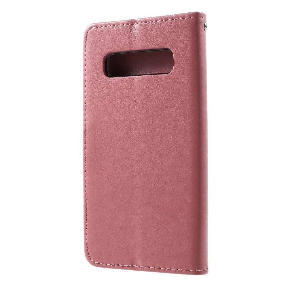 Samsung Galaxy S10 Plus Mobilfodral med fjärilar, Rosa