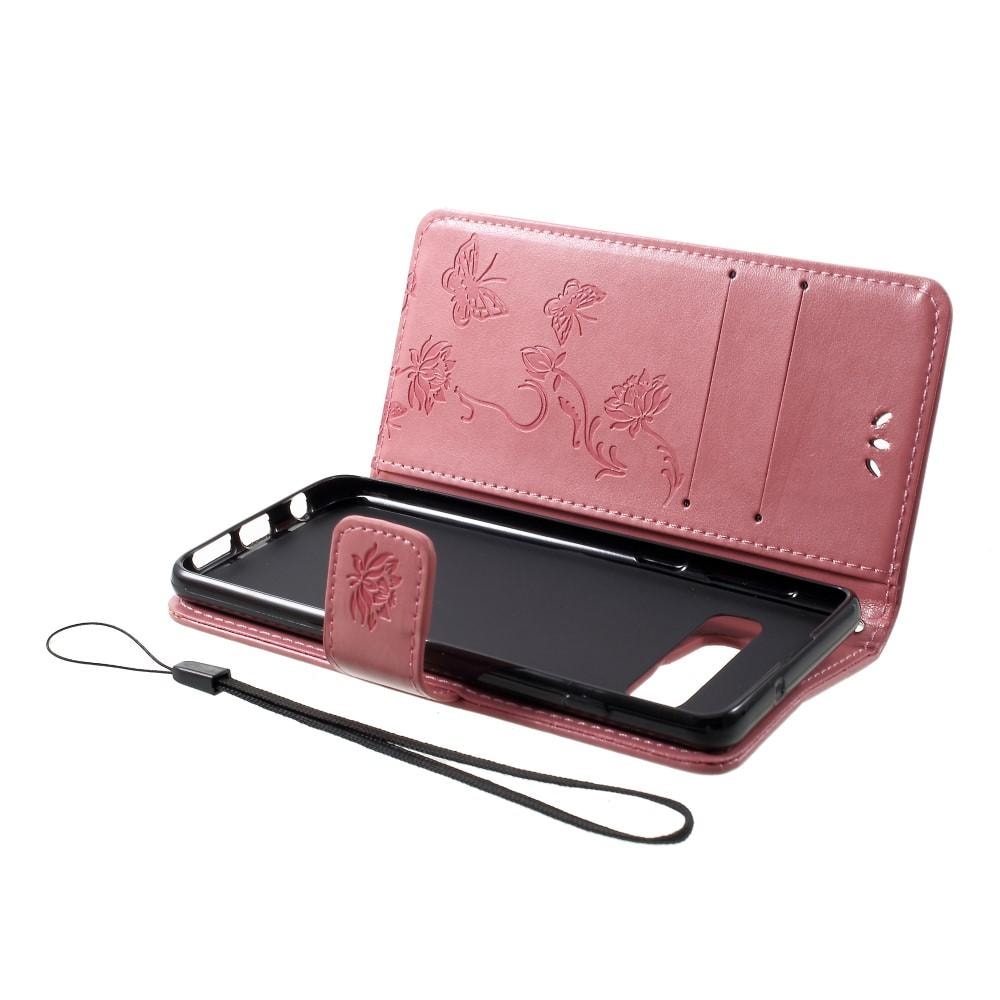 Samsung Galaxy S10 Plus Mobilfodral med fjärilar, Rosa