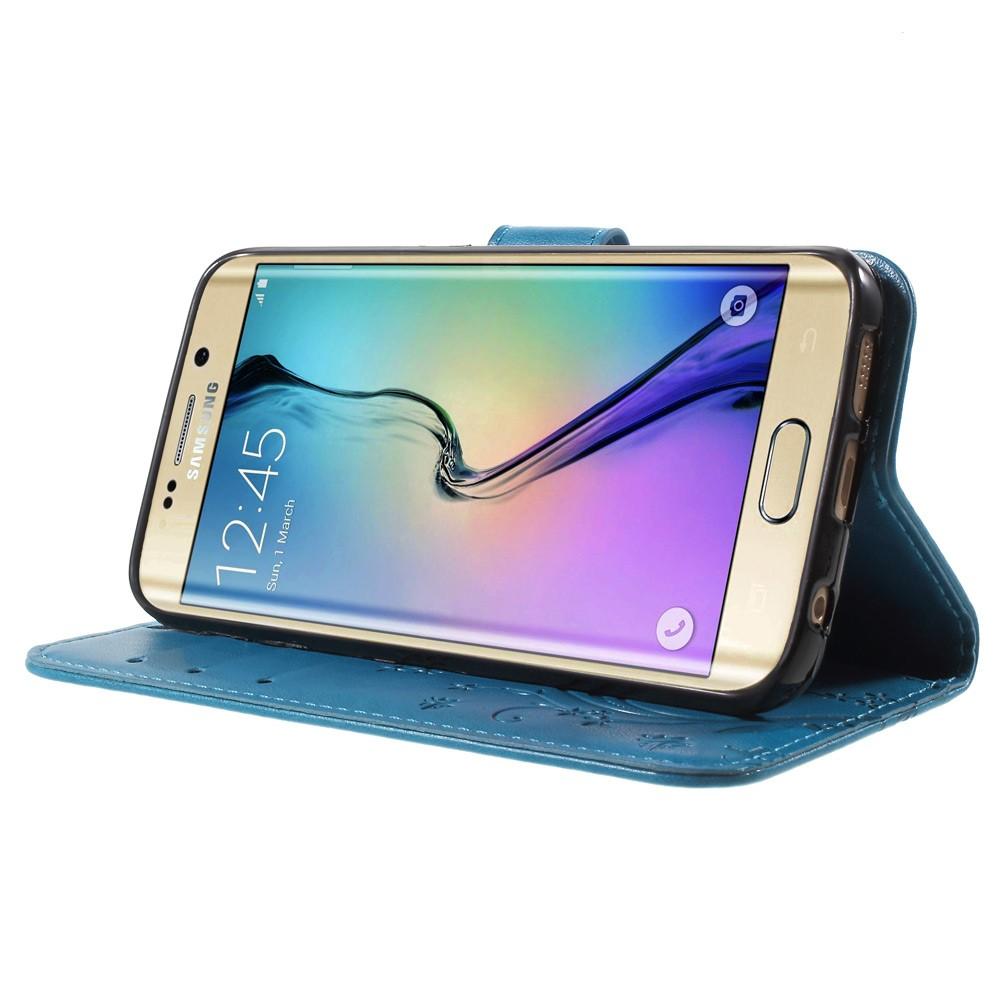 Samsung Galaxy S6 Edge Mobilfodral med fjärilar, blå