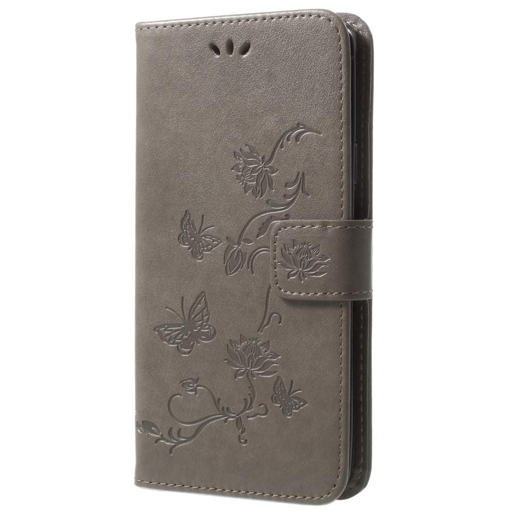 Samsung Galaxy S9 Plus Mobilfodral med fjärilar, Grå