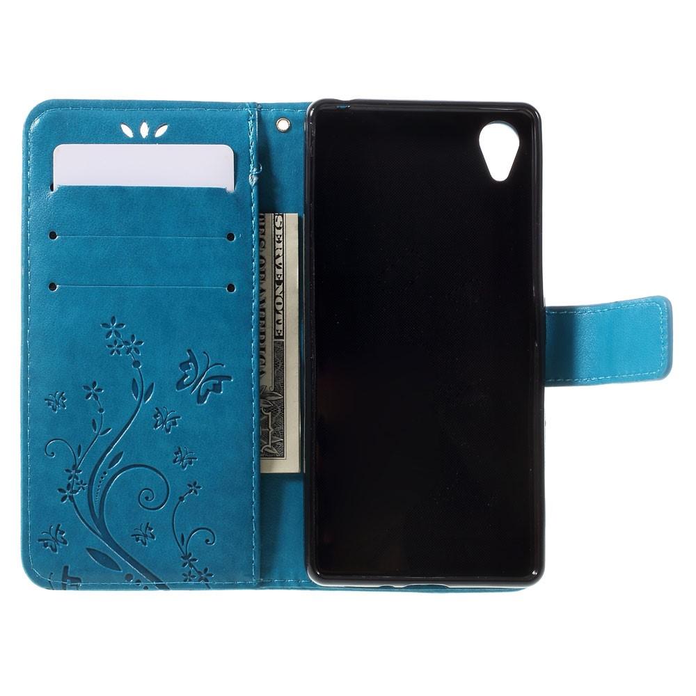 Sony Xperia X Mobilfodral med fjärilar, blå