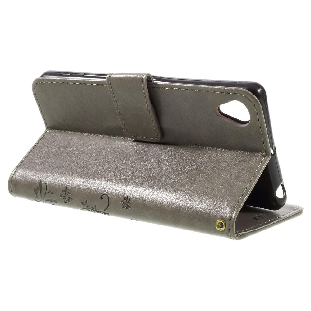 Sony Xperia X Mobilfodral med fjärilar, Grå