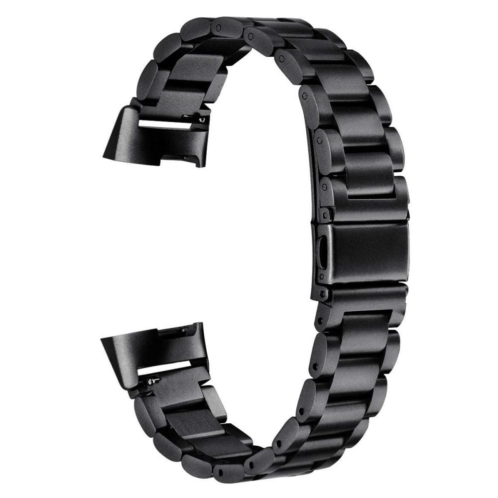Fitbit Charge 3/4 Stilrent länkarmband i metall, svart