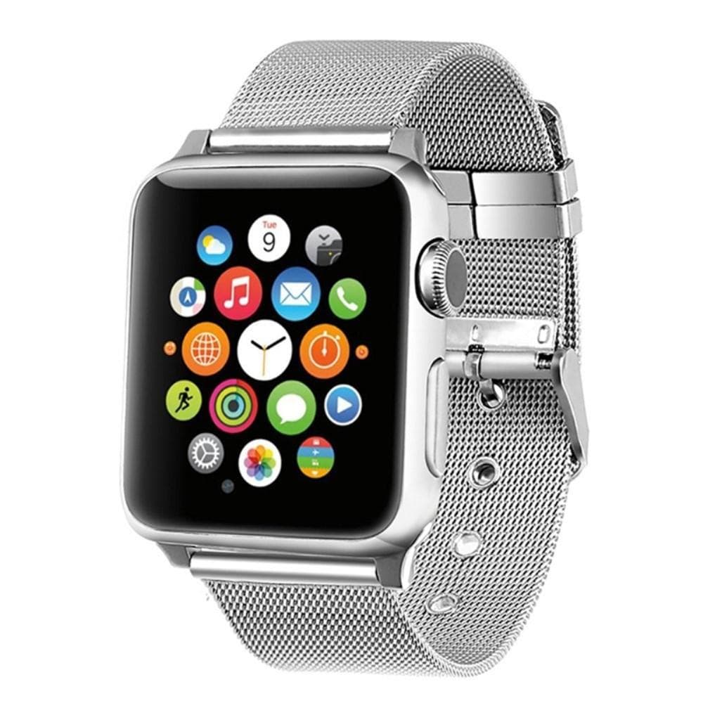 Apple Watch 45mm Series 9 Armband i mesh, silver