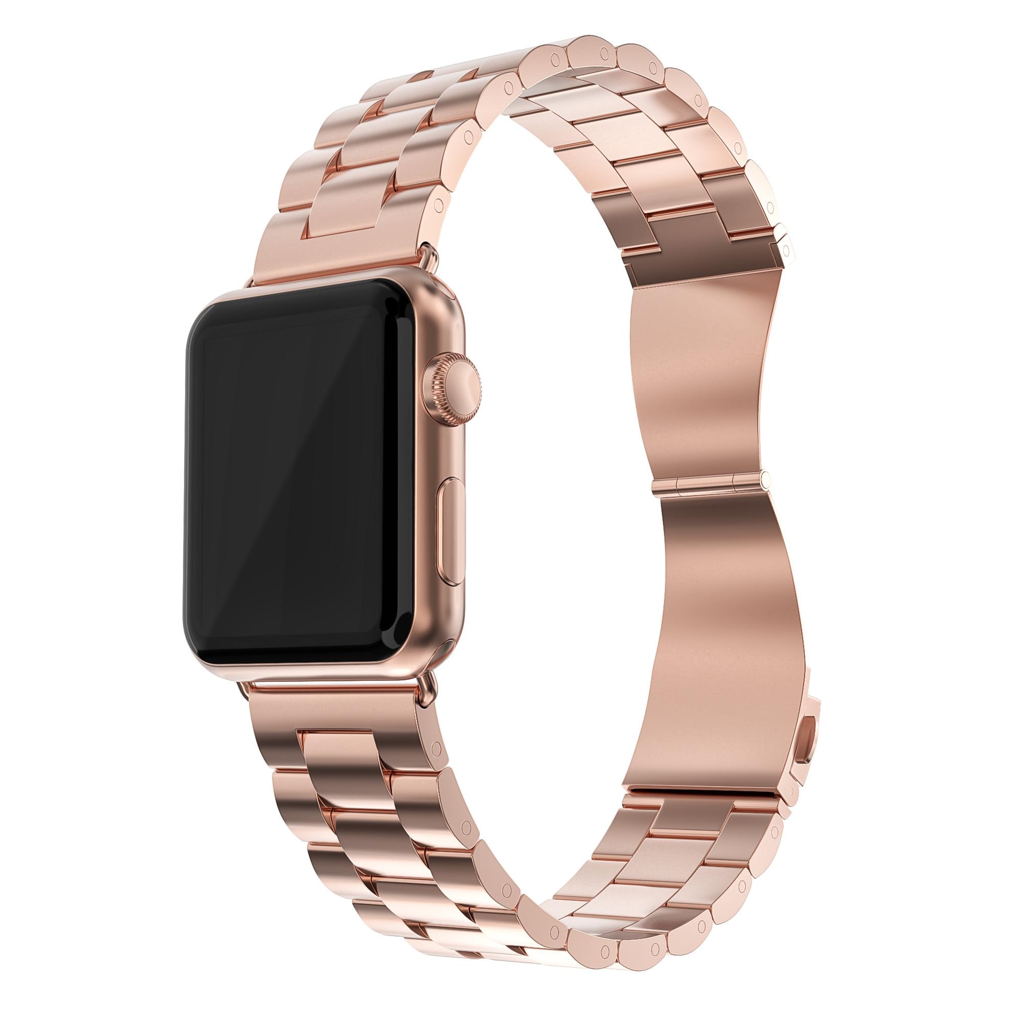 Apple Watch 41mm Series 9 Stilrent länkarmband i metall, roséguld