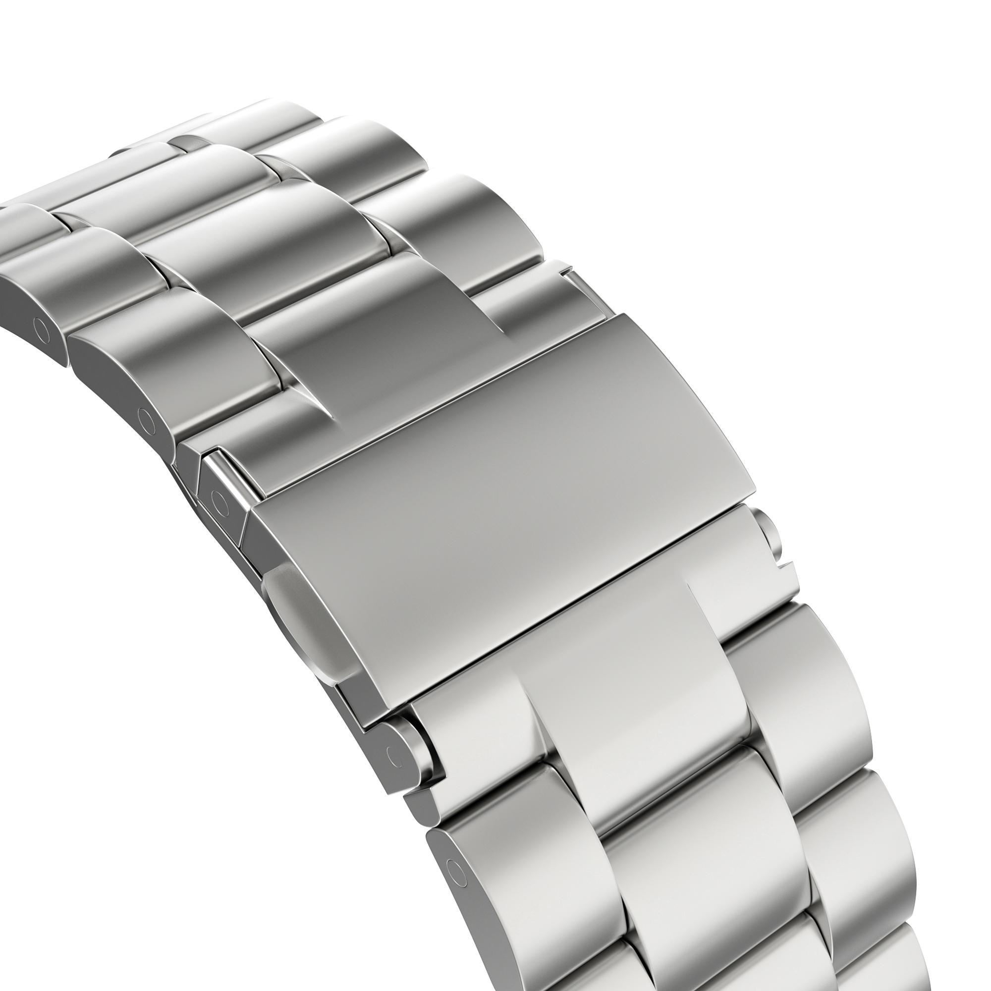 Apple Watch 45mm Series 9 Stilrent länkarmband i metall, silver