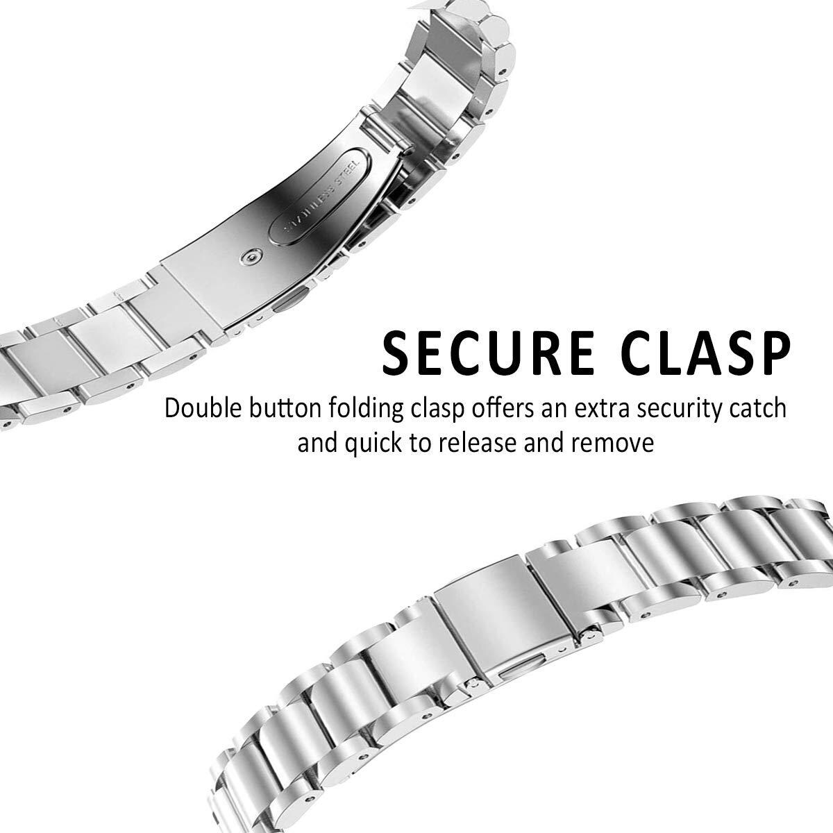 Fitbit Inspire/Inspire HR/Inspire 2 Stilrent länkarmband i metall, Silver