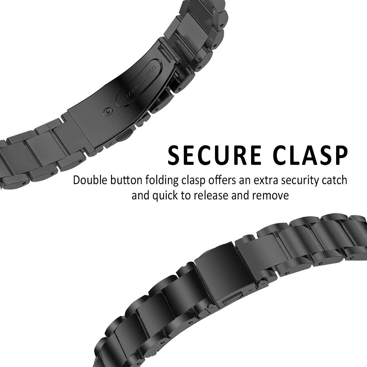 Fitbit Inspire/Inspire HR/Inspire 2 Stilrent länkarmband i metall, svart