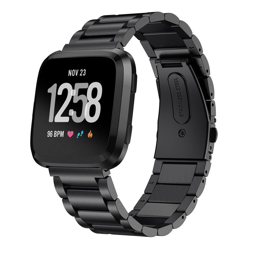 Fitbit Versa/Versa Lite/Versa 2 Stilrent länkarmband i metall, svart