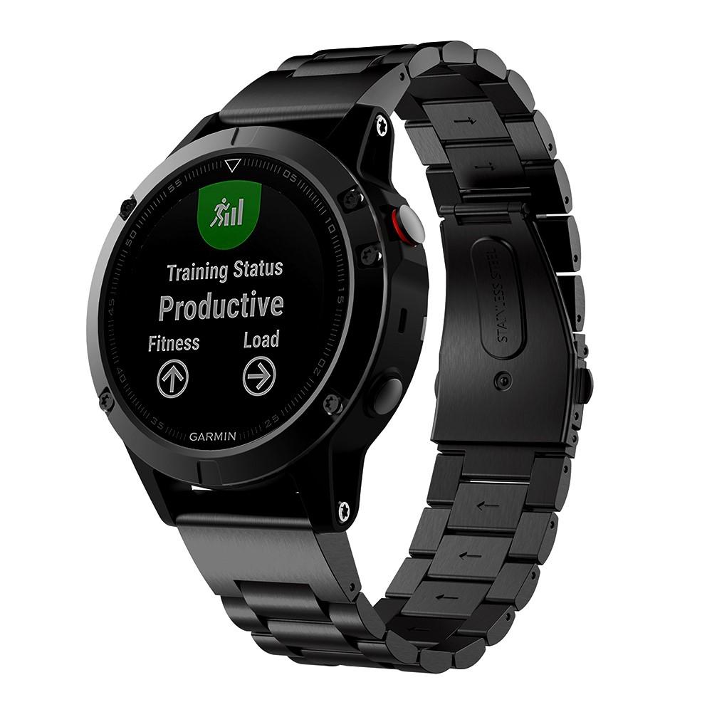 Garmin Forerunner 965 Stilrent länkarmband i metall, svart