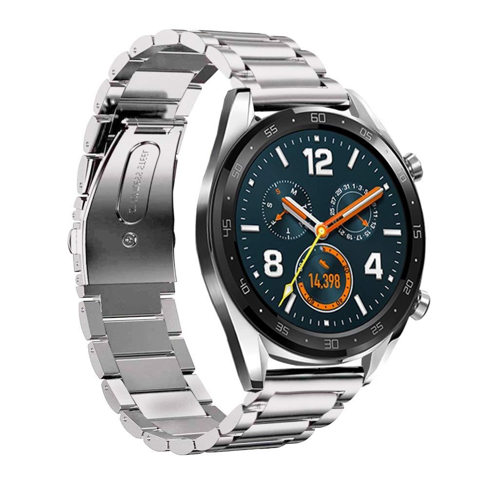 Huawei Watch GT/GT 2 46mm/GT 2e Stilrent länkarmband i metall, silver