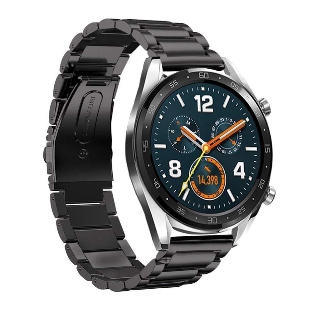 Huawei Watch GT/GT 2 46mm/GT 2e Stilrent länkarmband i metall, svart