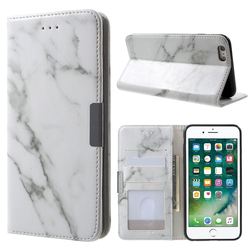 iPhone 6/6S Enkelt mobilfodral, vit marmor