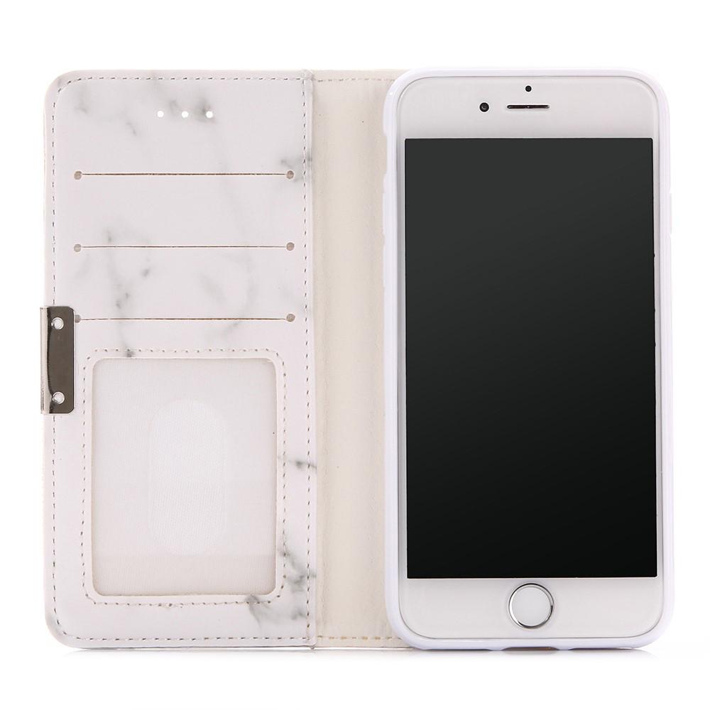 iPhone 7 Enkelt mobilfodral, vit marmor