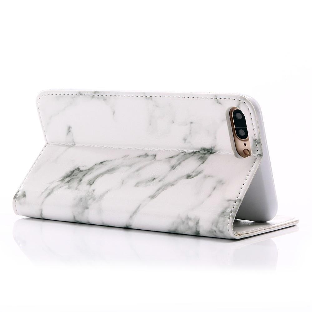 iPhone 7 Plus/8 Plus Enkelt mobilfodral, vit marmor