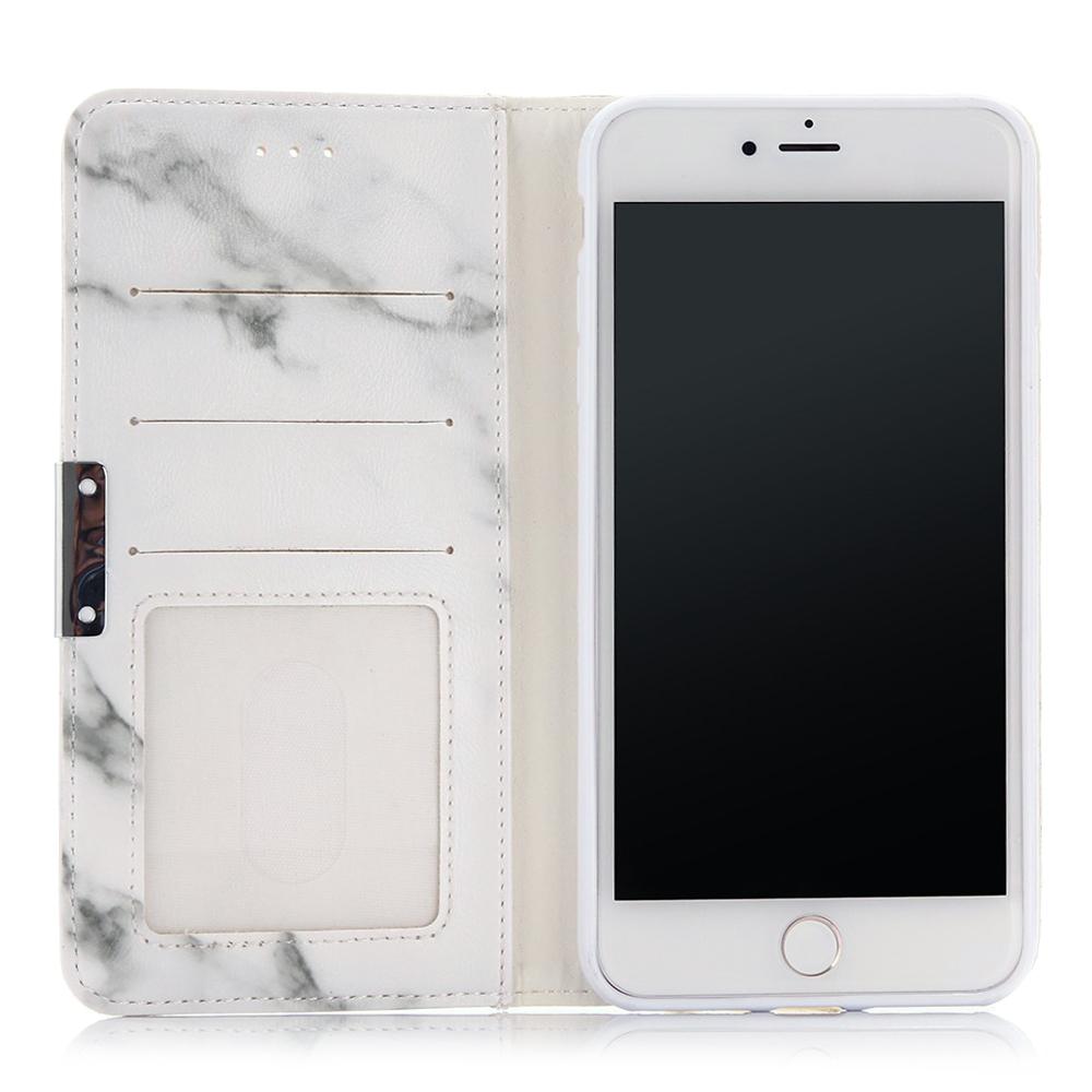 iPhone 7 Plus/8 Plus Enkelt mobilfodral, vit marmor