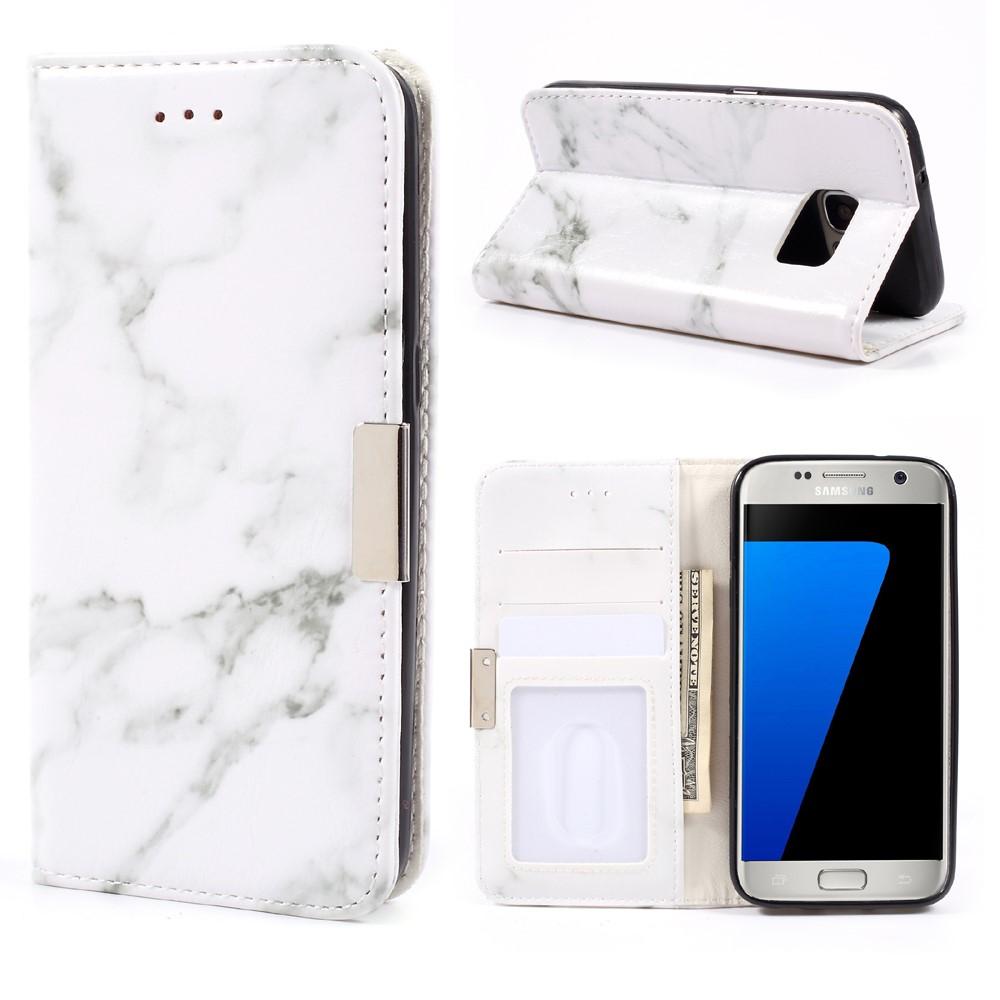 Samsung Galaxy S7 Enkelt mobilfodral, vit marmor