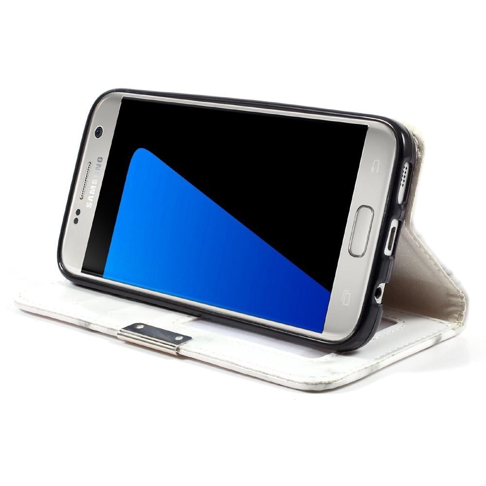 Samsung Galaxy S7 Enkelt mobilfodral, vit marmor