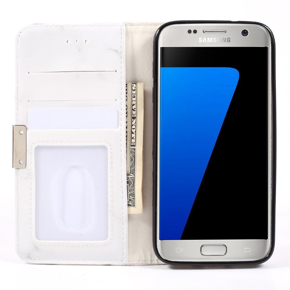 Samsung Galaxy S7 Enkelt mobilfodral, vit marmor