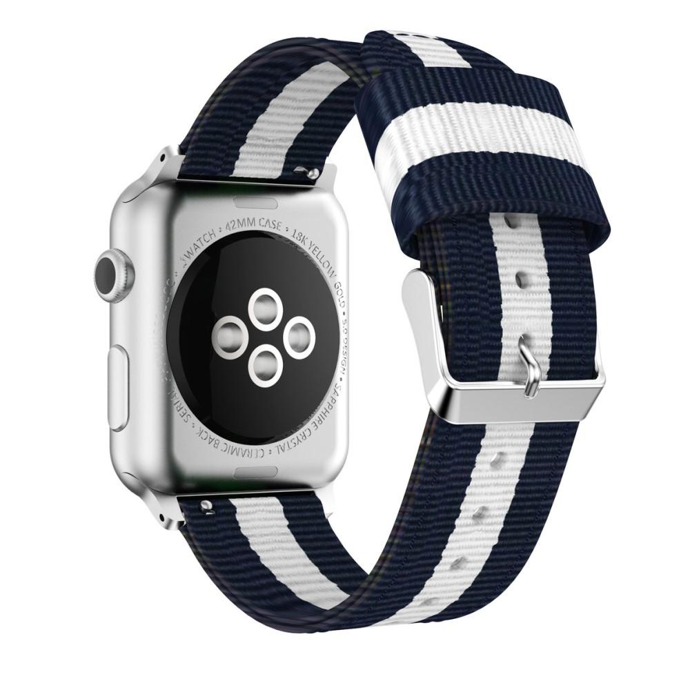 Apple Watch 44mm Armband i nylon, blå/vit