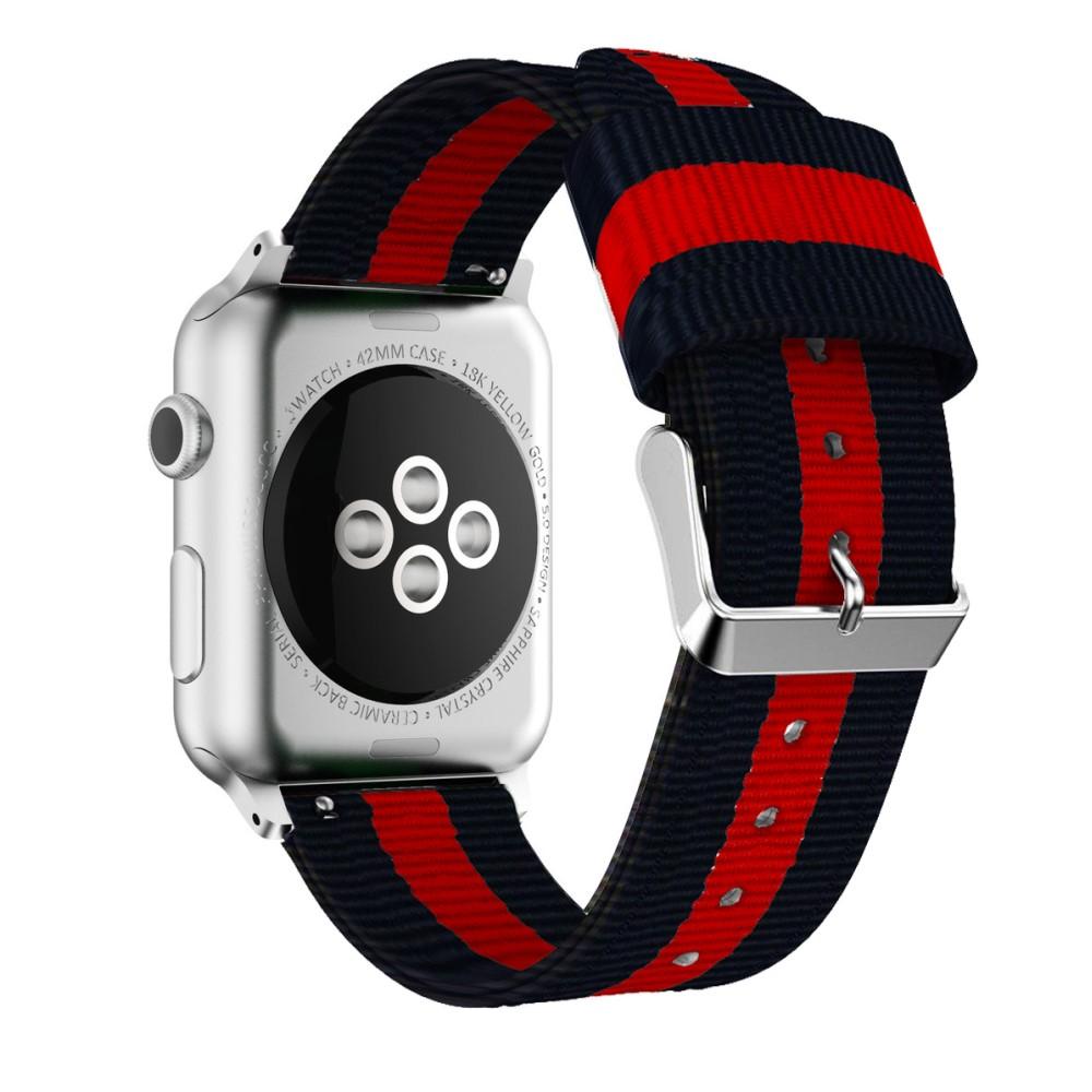Apple Watch 42mm Armband i nylon, svart/röd