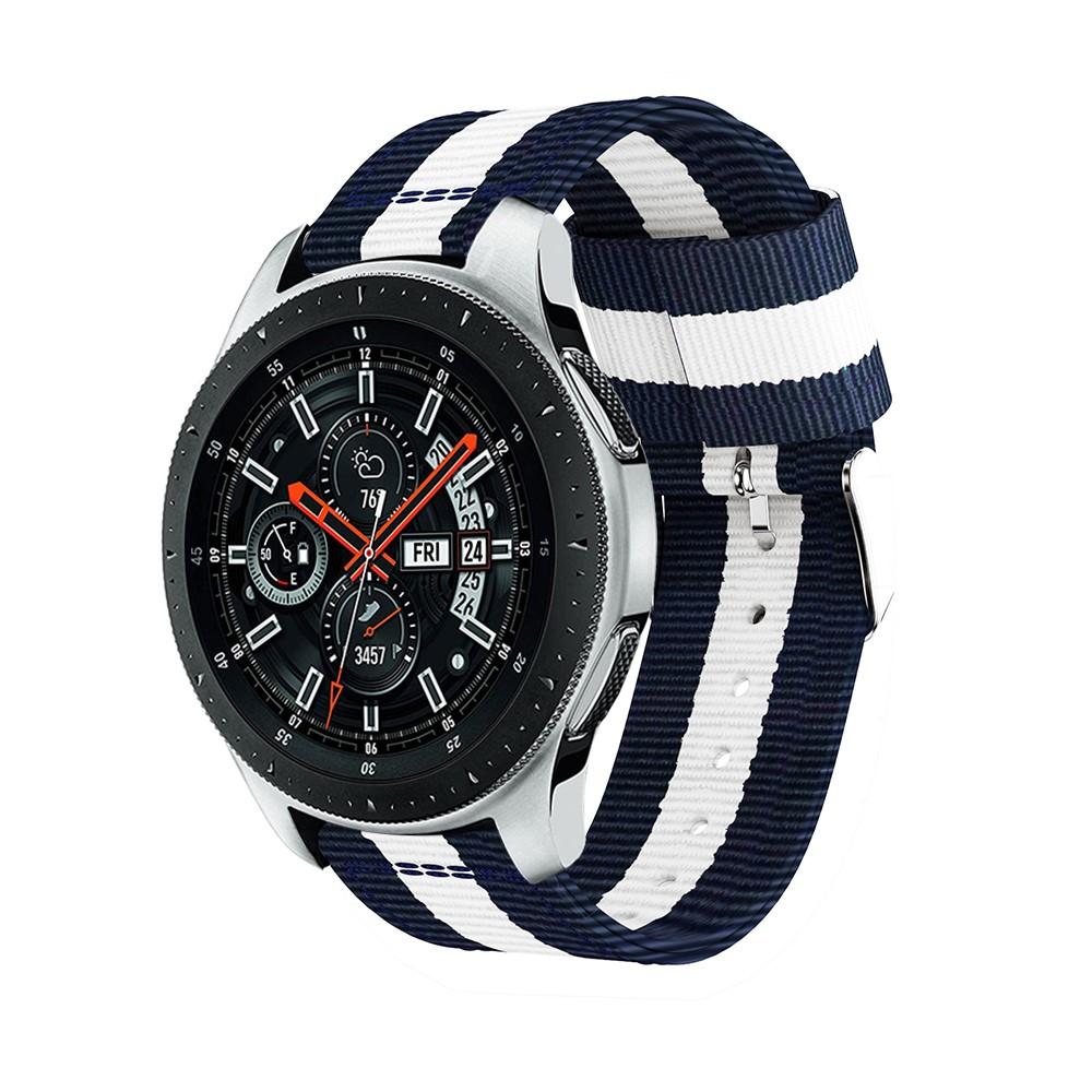 Samsung Galaxy Watch 46mm Armband i nylon, blå/vit