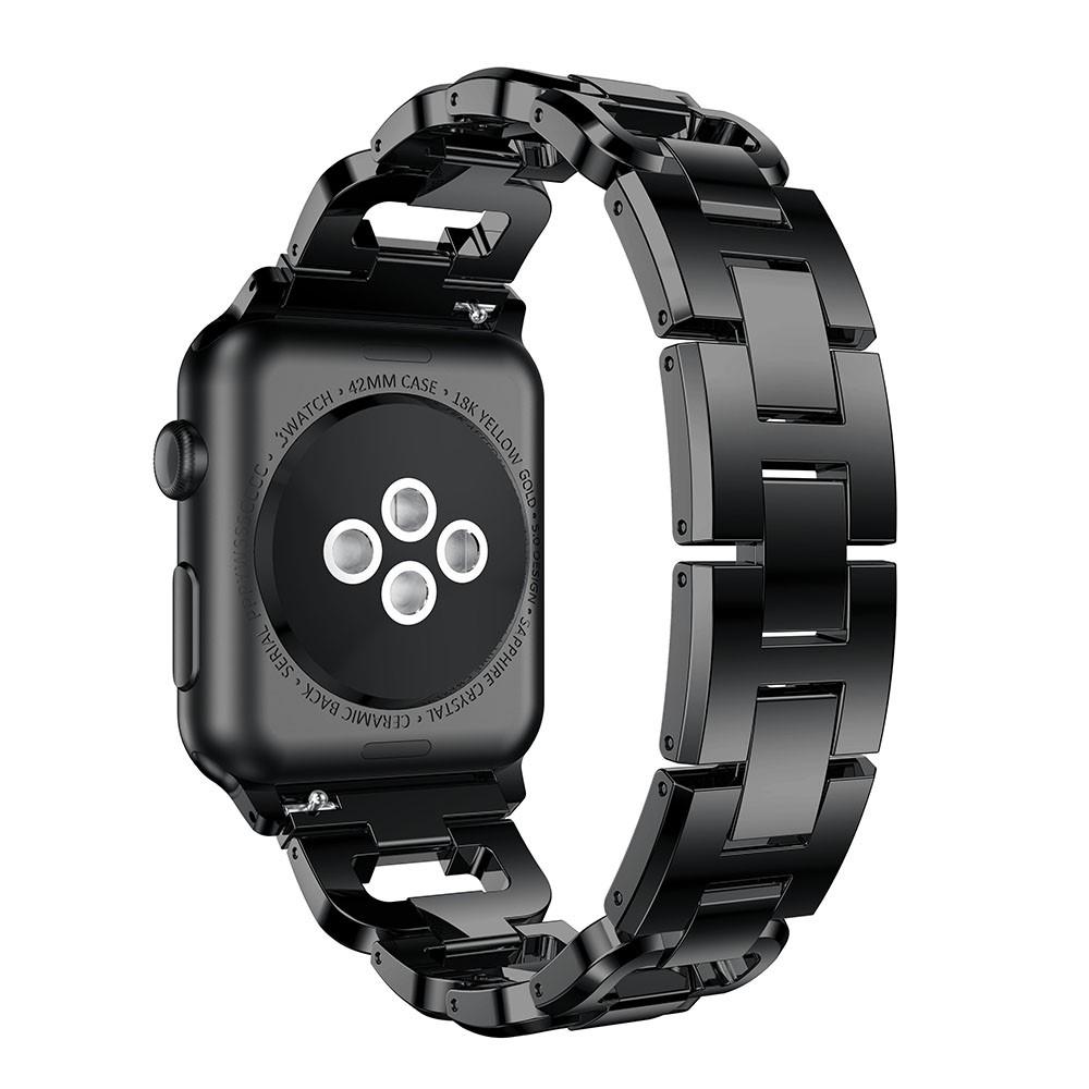 Apple Watch SE 44mm Lyxigt armband med glittrande stenar, svart