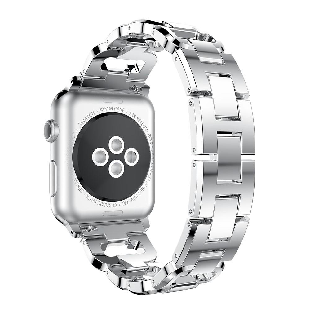 Apple Watch 41mm Series 9 Lyxigt armband med glittrande stenar, silver