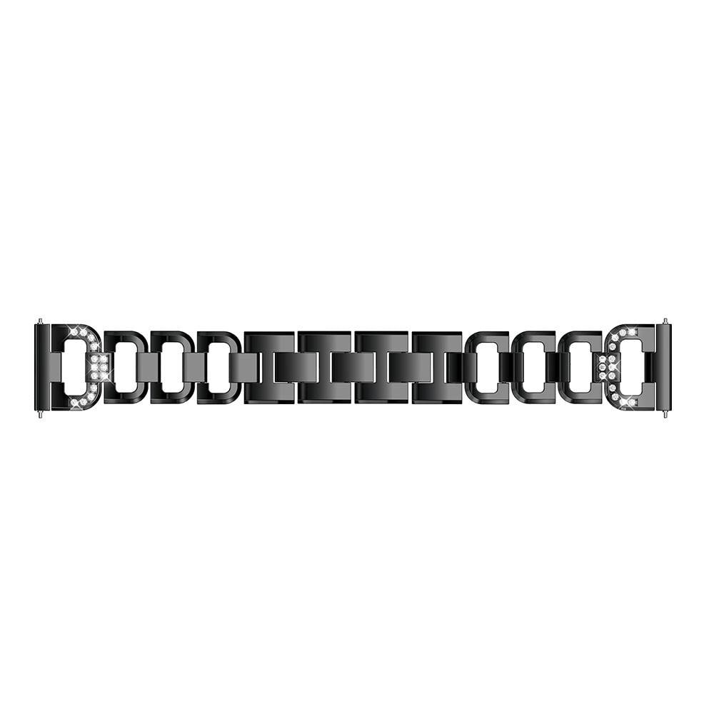 Fitbit Versa/Versa 2 Lyxigt armband med glittrande stenar, Svart