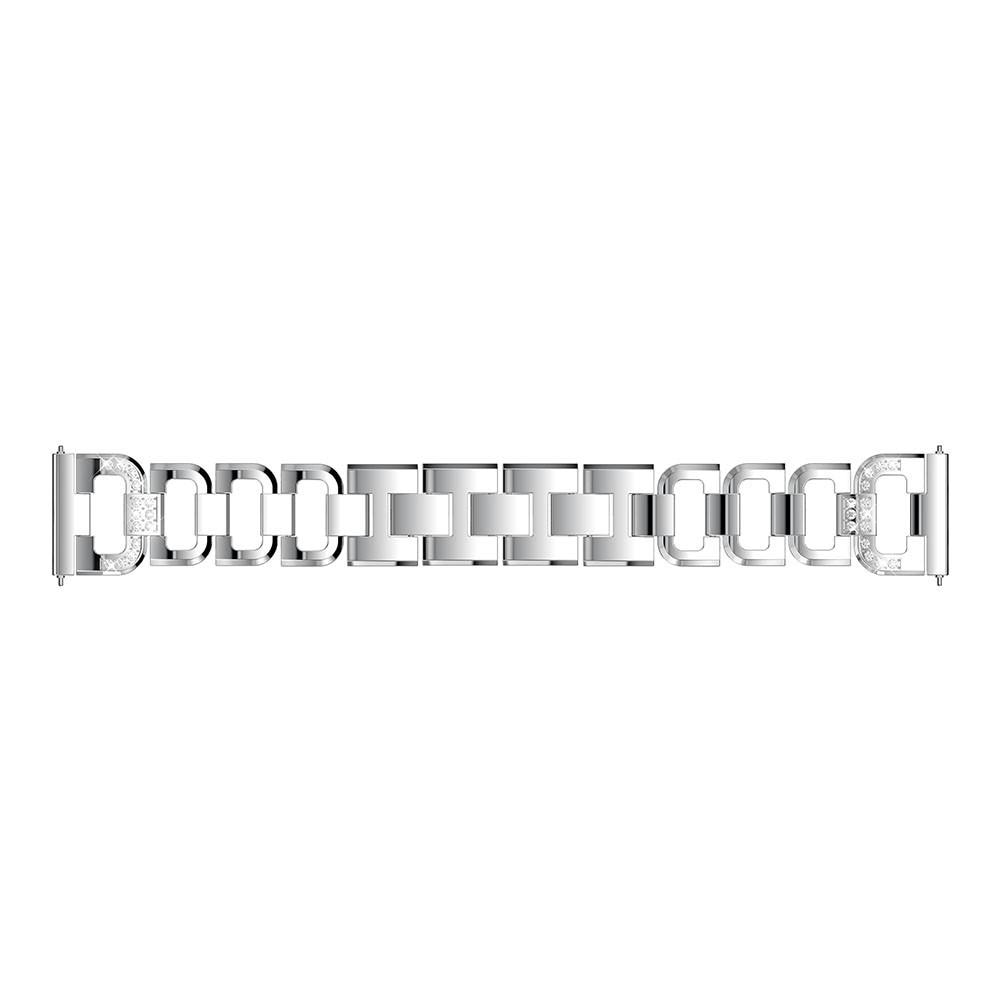 Fitbit Versa/Versa 2 Lyxigt armband med glittrande stenar, silver