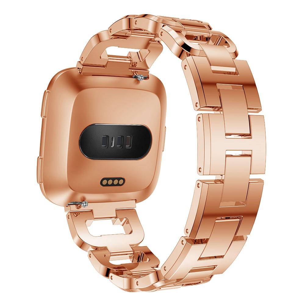 Fitbit Versa/Versa 2 Lyxigt armband med glittrande stenar, roséguld