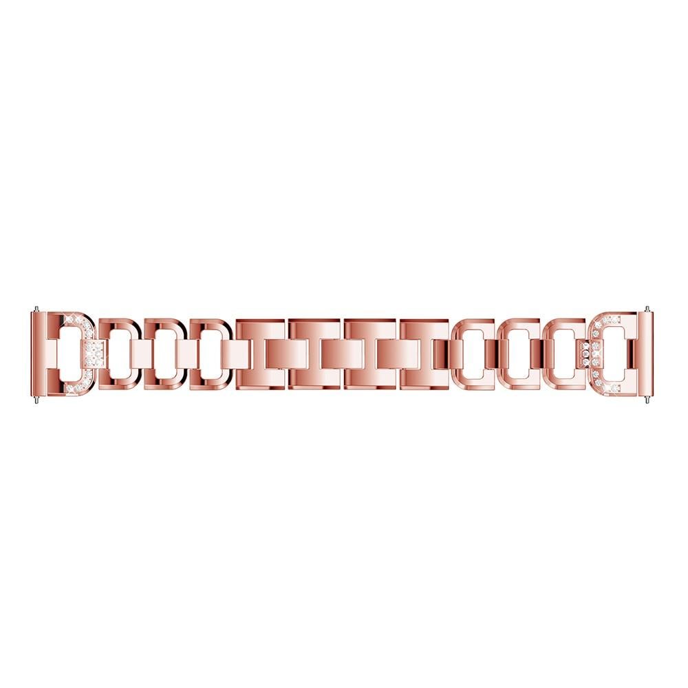 Samsung Galaxy Watch 42mm Lyxigt armband med glittrande stenar, Roséguld