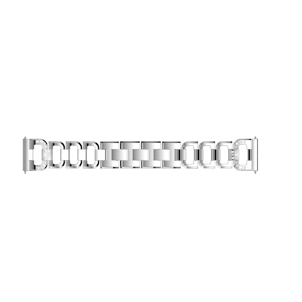 Huawei Watch GT/GT 2 46mm/GT 2e Lyxigt armband med glittrande stenar, silver
