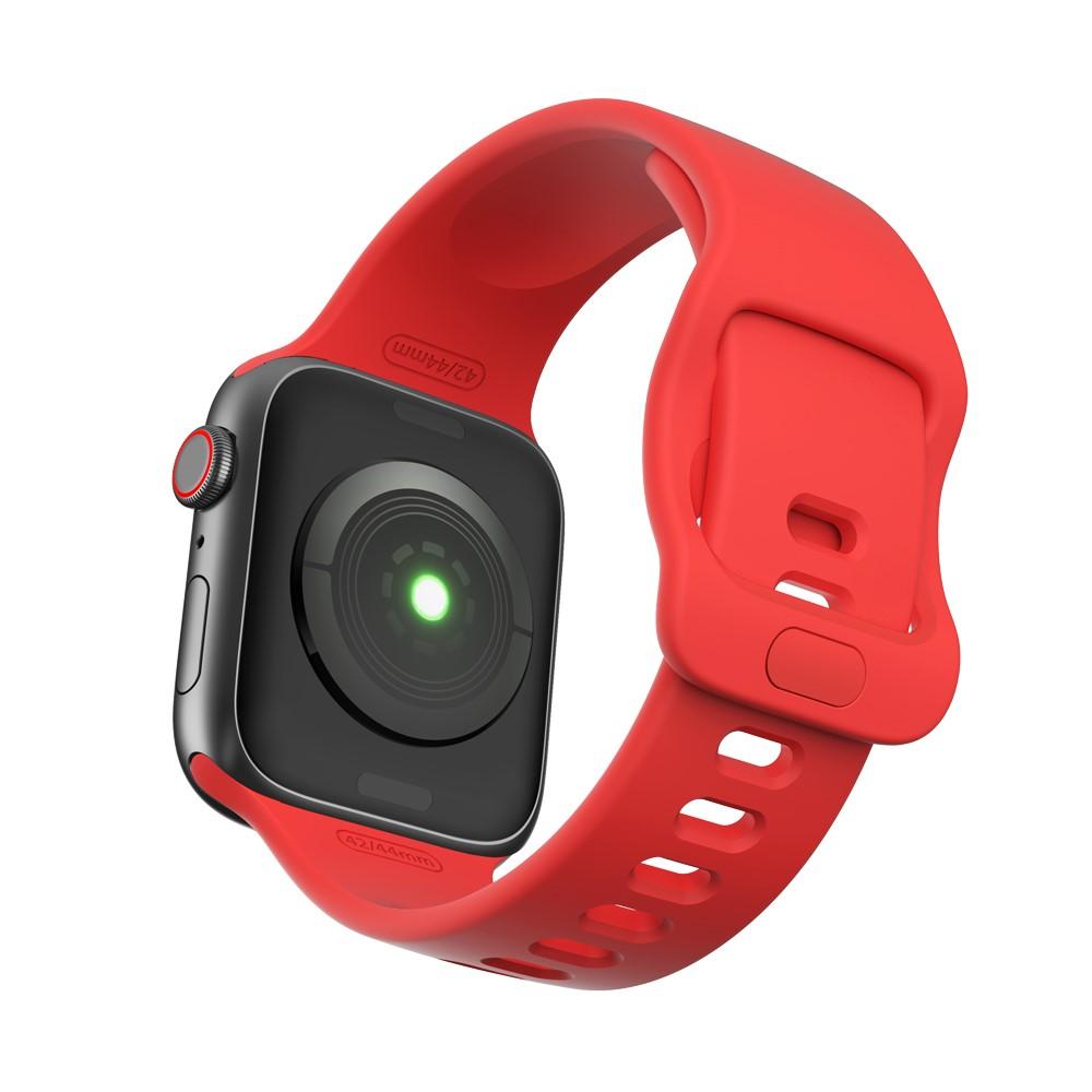 Apple Watch 45mm Series 9 Armband i silikon, röd