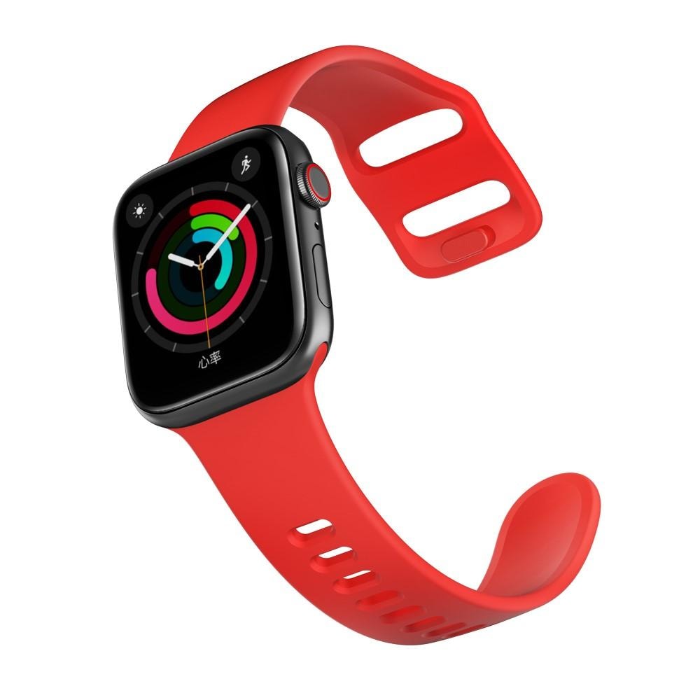 Apple Watch 45mm Series 9 Armband i silikon, röd