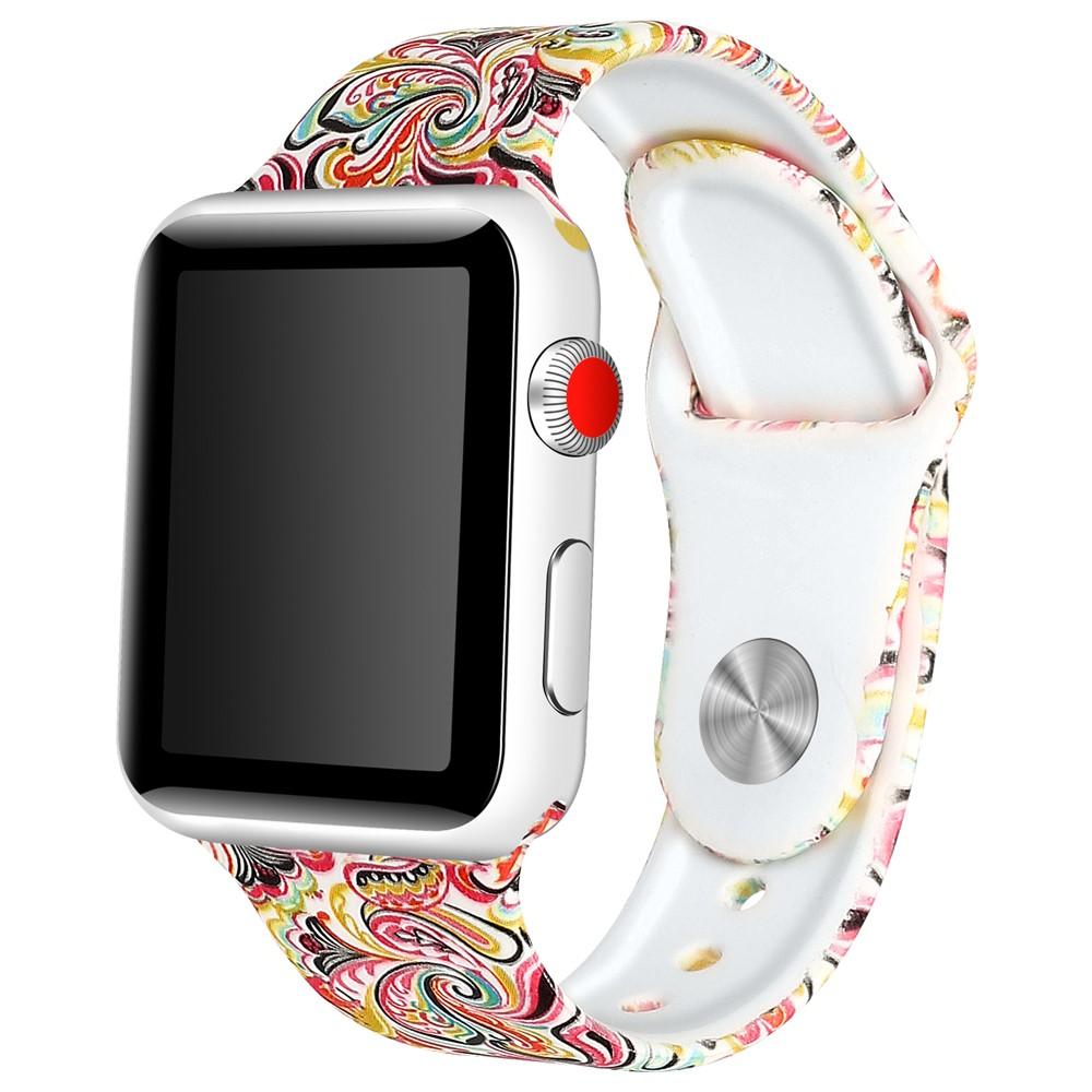 Apple Watch Series 10 46mm Armband i silikon, Paisley