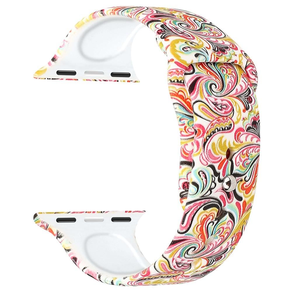 Apple Watch Series 10 46mm Armband i silikon, Paisley