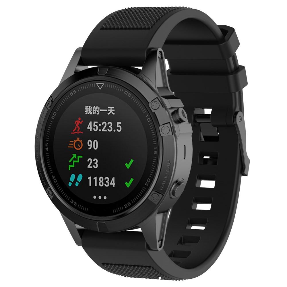 Garmin Fenix 5/5 Plus Armband i silikon, svart