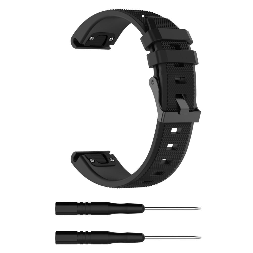 Garmin Fenix 5/5 Plus Armband i silikon, svart