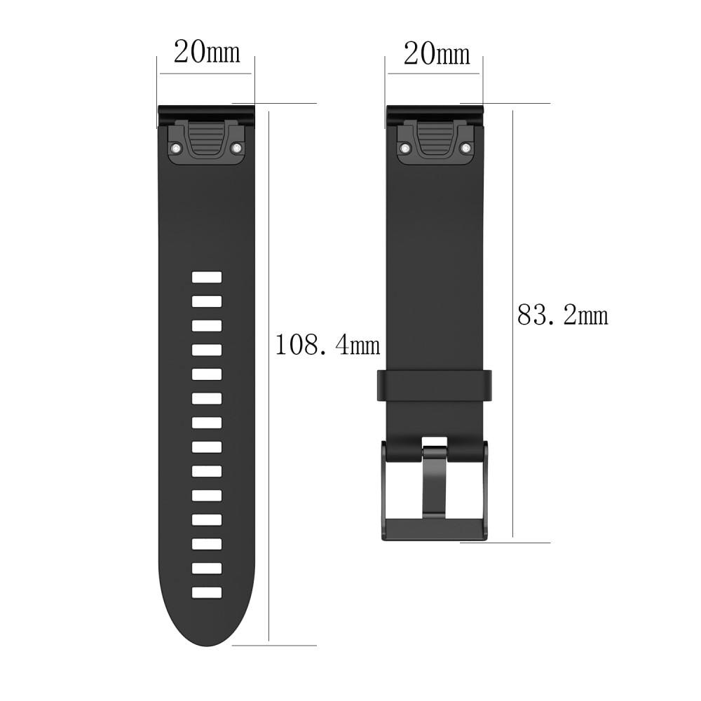 Garmin Fenix 5S/5S Plus Armband i silikon, svart